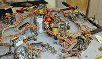 Image # 71944: Dixieland Under Lower Playfield 
(All parts and white labels are original to this game except some plunger lever arms were worn and had to be replaced. Serial number 3232.)