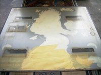Image # 40852: Dolly Parton Early Production Backglass - Reverse 
(Serial number EDP 1003.)