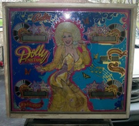 Image # 40851: Dolly Parton Early Production Backglass 
(Serial number EDP 1003.)