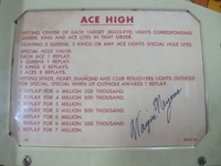 Image # 61279: Ace High Instruction and Score Card 
(The game designer has autographed this card.)
