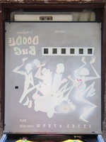 Image # 48482: Doodle Bug Early Production Backglass - Reverse 
(There are no silkscreened match numbers. Serial number 65420.)