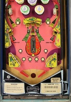 Image # 48552: Doodle Bug Lower Early Production Playfield 
(The pop bumper caps and the yellow rollover button below the doodle bug are not original to this game. Serial number 65420.)
