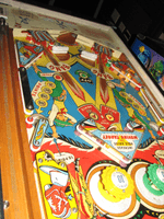 Image # 83600: Double Barrel Playfield - Downfield View 
(Photographed at the 2013 Pinball Expo in Chicago.)