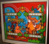 Image # 55970: Amigo Illuminated Backglass 
(Serial number 5663.)