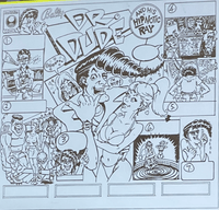 Image # 82025: Dr. Dude And His Excellent Ray Original Backglass Artwork 
(Photographed from a projected display at Pinball Expo 2022 in Chicago.)