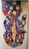 Image # 70548: Dungeons & Dragons Preliminary Playfield Art 
(This is the playfield without any proposed raised plastics art overlaid.Artist is Pat McMahon.Marker color study on blueprint paper.)
