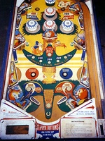 Image # 726: Eager Beaver Playfield 
(The passive bumper partially visible at the top of this image has a pop bumper cap on it instead of the correct style.)