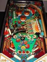 Image # 58772: Eight Ball Deluxe Prototype Game - Playfield 
(Serial number EED9201.)