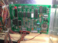 Image # 58795: Eight Ball Deluxe Prototype Game - Inside Backbox - Detail 
(The owner states this Squawk and Talk board may not be original to this prototype game because it doesn't have a serial number sticker and the sound ROM on this board has been updated. Serial number EED9201.)