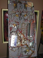 Image # 58796: Eight Ball Deluxe Prototype Game - Under Playfield 
(Serial number EED9201.)