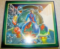 Image # 71158: Embryon Original Backglass Artwork 
(Artist is Tony Ramunni.Watercolor on posterboard.Approximate dimensions 25 1/2  inches by 28 inches. Metal frame is 30 by 32 inches.)