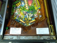 Image # 49188: Escape from the Lost World Lower Playfield 
(The playfield glass had been removed in this image.)