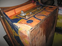 Image # 54394: Fair Lady Cabinet - Front 
(The on/off switch on the right front cabinet bottom is not original to this game. Serial number G20558FL.)