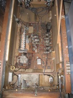 Image # 54400: Fair Lady Inside Cabinet 
(The on/off switch in the front right cabinet bottom and its gray wiring are not original to this game. Serial number G20558FL.)