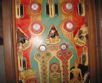 Image # 54387: Fair Lady Middle Playfield 
(The dark blue area behind the lady is not the original color. Serial number G20558FL.)