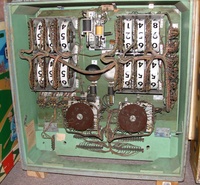 Image # 48831: Falstaff Inside Backbox 
(Note the shipping block has been left in place at top of insert. Serial number D65761F.)