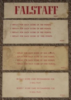 Image # 48840: Falstaff Recommended Score Cards 
(From the game with serial number D65761F.)