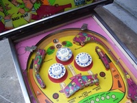 Image # 38007: Fan-Tas-Tic Upper Playfield 
(The pop bumpers caps shown here are not original to this game.)