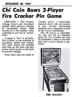 Image # 75685: Fire Cracker Billboard New Game Announcement 
(The Billboard, Dec-28-1963, page 33)
