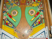 Image # 80270: Fire Cracker Lower Playfield 
(The post between the flippers was added after-factory.)