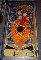 Image # 28300: Fireball Early Production Playfield 
(Serial number 1005.)