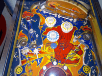 Image # 75717: Fireball German Upper Playfield 
(The cabinet serial number is 5094. The backbox serial number is 5099.)