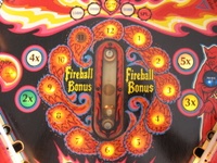 Image # 40271: Fireball II Illuminated Playfield - Detail 
(The factory mylar has been removed from this playfield.)