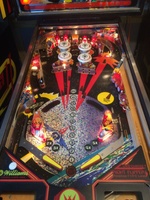 Image # 66359: Firepower Prototype Drop Target Version 
(The yellow color above each flipper inlane was changed for production games.)