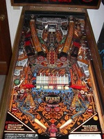 Image # 3183: Fire! (Champagne Edition) Playfield 
(The speaker panel on the game shown here is actually one from Williams' 1987 F-14 Tomcat machine.)