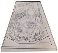 Image # 70432: Fish Tales Original Concept Artwork 
(Artist is Python Anghelo.Pencil and felt pen on sepia Mylar.Dimensions 16 inches wide at bottom, 7 1/2 inches wide at top, and 14 1/2 inches long.)