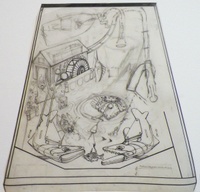 Image # 70433: Fish Tales Original Concept Artwork 
(Artist is Python Anghelo.Pencil and felt pen on sepia Mylar.Dimensions 16 inches wide at bottom, 7 1/2 inches wide at top, and 14 1/2 inches long.)