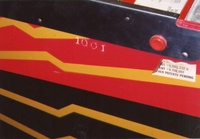 Image # 12143: Flash Gordon Early Production Cabinet 
(As can be seen in the upper half of the picture, this is from the game with serial number 1001, the first game produced.)
