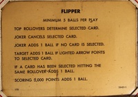 Image # 63654: Flipper Instruction Card