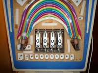 Image # 59456: Flipper Fair Sample Game - Backbox Insert 
(There are no lamps or lamp sockets to illuminate the words 'Balls To Play' on the backglass. Serial number 55042 S.)