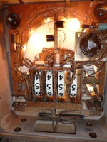 Image # 59459: Flipper Fair Sample Game - Inside Illuminated Backbox 
(Serial number 55042 S.)