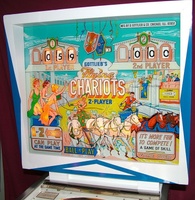Image # 28096: Flying Chariots Backglass 
(Cabinet has been repainted.)