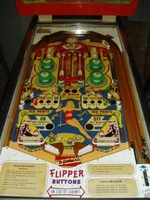 Image # 25478: Flying Circus Playfield 
(The slingshot plastics are reproductions.)