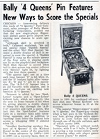 Image # 44087: 4 Queens Cash Box New Game Announcement 
(Cash Box, Jan-9-1971, page 32)