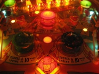 Image # 46781: Arrowhead Insert is Red 
(Photographed at the 2010 Pacific Pinball Expo.)