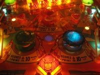 Image # 46782: Arrowhead Insert is Blue 
(Photographed at the 2010 Pacific Pinball Expo.)