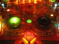Image # 46780: Arrowhead Insert is Green 
(Photographed at the 2010 Pacific Pinball Expo.)
