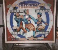 Image # 23617: Freedom Early Production Backglass 
(This image is from the game with serial number 1021.)