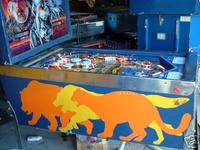 Image # 29646: Frontier Cabinet - Left 
(The center stand-up target shown here is not original to this game.)