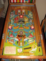 Image # 54419: Fun-Fair Playfield 
(The lockdown bar is not original to this game but appears to be the same style. Serial number 2161.)