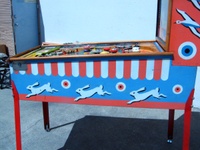 Image # 49369: Fun-Fair Cabinet - Right 
(The lockdown bar shown here is not original to this game and was subsequently removed. Serial number 2161.)