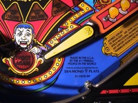 Image # 26574: Funhouse Diamond Plate Label 
(Playfield part number 310-1605-SP. The flipper shown here is not original to this game.)