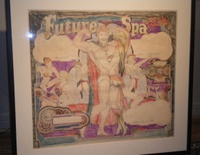 Image # 43123: Future Spa Original Backglass Artwork - Framed  
(Artist is David Christensen.Colored pencil on drafting paper.Dimensions 28 inches wide by 26 inches high.)