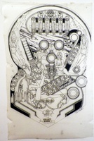 Image # 70360: Future Spa Black Line Drawing 
(Artist is Dave Christensen.Ink/felt pen on sepia Mylar.Dimensions 28 by 44 inches.)