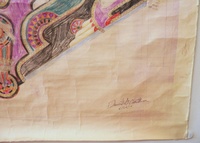 Image # 71260: Future Spa Original Playfield Artwork - Unframed - Artist Signature 
(Artist is David Christensen.Colored pencil on drafting paper.Full dimensions are 28 inches wide by 43 inches high.)