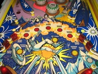 Image # 59715: Galaxy Ball-walking Magnet 
(The ball is moved left to right in an arc determined by a magnet under the playfield. The ball is shown here mid-point in its arc of travel. Serial number 0223.)